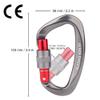 Locking Carabiner - 25kN 5600lb Climbing Carabiner Screw Gate D Shape Carabiner Grey (Pack of 5) view 3