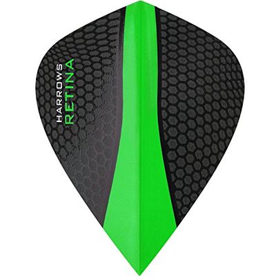 Harrows Retina Dart Flights - 100 Micron - Extra Strong - Kite - 1 Set (3) (Green)