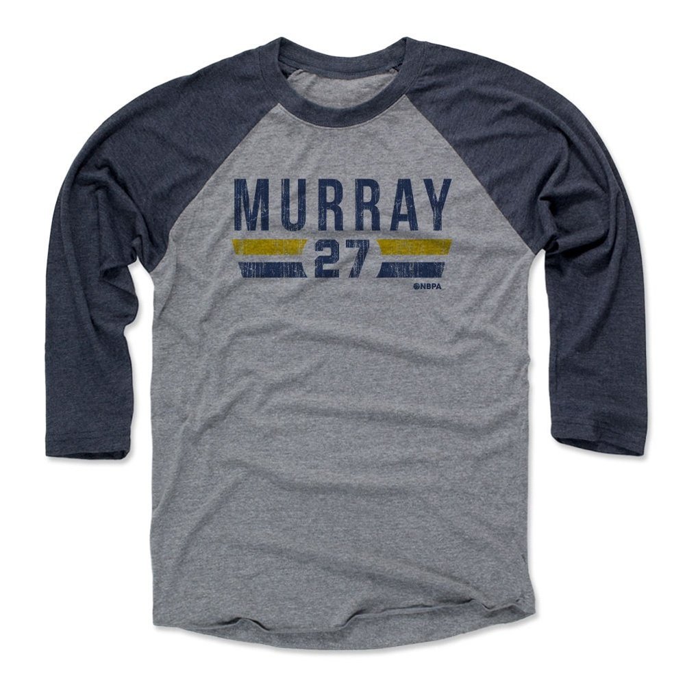 500 LEVEL Jamal Murray Tee Shirt (Baseball Tee, XXX-Large, Navy/Heather Gray) - Jamal Murray Denver Font B