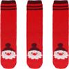 BambooMN Women's Cute Fuzzy Cozy Super Warm Christmas Xmas Animal Indoor Outdoor Cabin Crew Home Socks, 3 Pairs, 02 Santa view 1