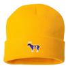 One Size Gold Cuffed Goat James G.O.A.T. King Embroidered Cuffed Knit Beanie Cap view 1