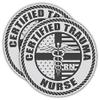 Pair | Reflective Certified Trauma Nurse Hard Hat Stickers | Lunchbox Decals | RN Decals | Nursing Stickers | iPad Stickers | Car Decal Bumper Stickers | 2 x 2 Reflective Vinyl Nursing Decals view 1