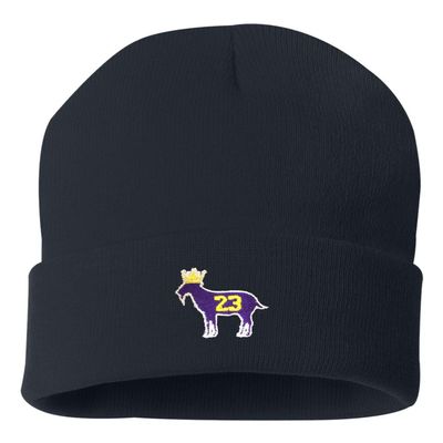 One Size Navy Cuffed Goat James G.O.A.T. King Embroidered Cuffed Knit Beanie Cap