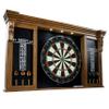 Barrington Woodhaven Dartboard LED Display Wood Cabinet with 18in Bristle Dartboard and Steel Tip Dart Set Perfect for Cricket Games view 1