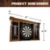 Barrington Woodhaven Dartboard LED Display Wood Cabinet with 18in Bristle Dartboard and Steel Tip Dart Set Perfect for Cricket Games view 2