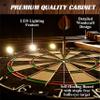 Barrington Woodhaven Dartboard LED Display Wood Cabinet with 18in Bristle Dartboard and Steel Tip Dart Set Perfect for Cricket Games view 4