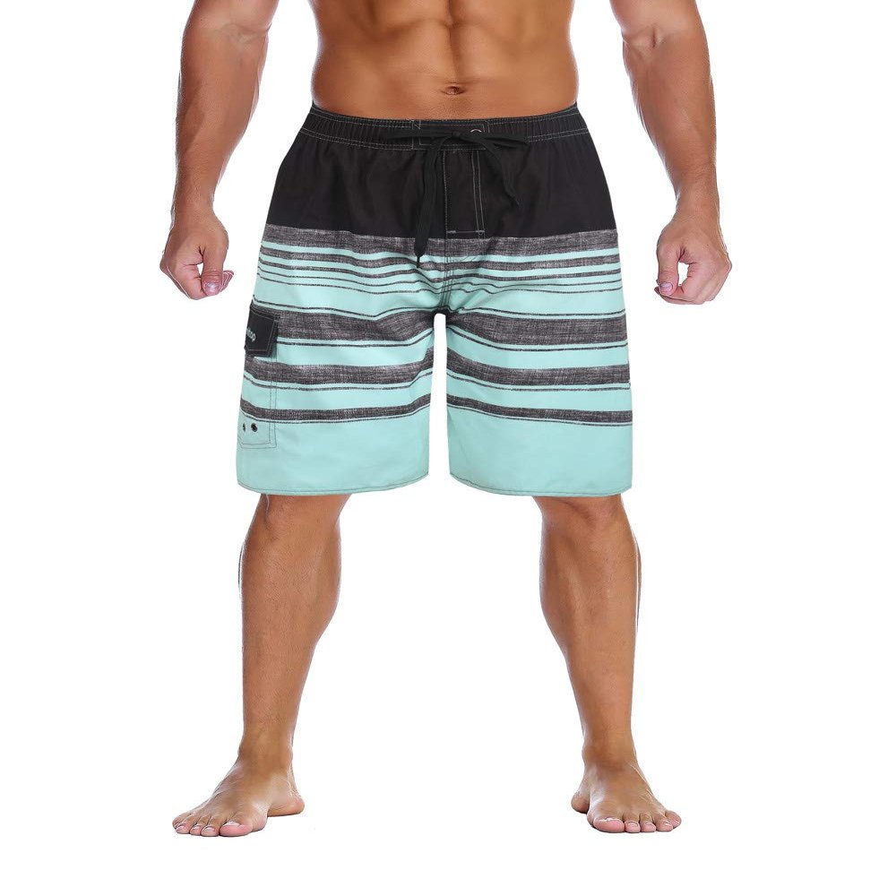 unitop Men's Colortful Swim Trunks Bathing Beach Board Shorts with Lining Light Green-32
