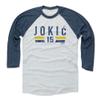 500 LEVEL Nikola Jokic 3/4 Sleeve T-Shirt (Baseball Tee, Small, Indigo/Ash) - Nikola Jokic Denver Font B view 1