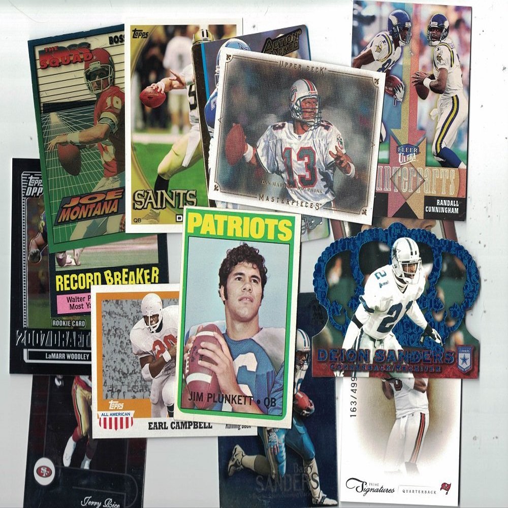 100 Football Cards Collection  New & Vintage Trading Cards Collection with Secure Packing - Hall Of Famers, Rookies, Inserts, Numbered & Refractor  Each Pack is Unique  Best Football Gift