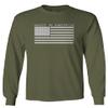 0010. Patriotic American Proud Made in USA United States America Flag Military Patriotic Style Men's Long Sleeve t Shirt (Olive, Small) view 1