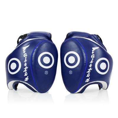 Fairtex Thigh Pads with Syntek Leather - Heavy Duty, Maximum Shock Absorbency for Muay Thai & Kickboxing. Durable, Comfortable, and Versatile Training Gear(Blue/Standard)