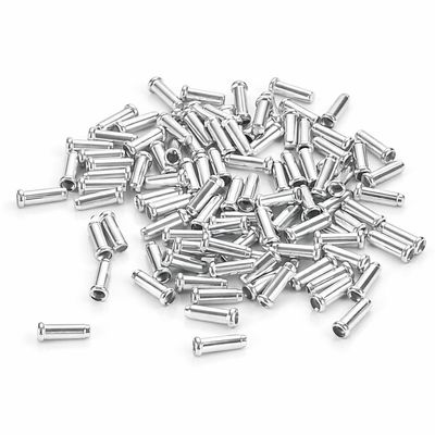100PCS 100PCS Aluminum Alloy Brake Cable Tips Crimps Derailleur Shifting End Cover Core Inner Wire Ferrules(Silver)