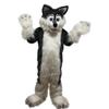 Gray Long Hairy Wolf Mascot Costume Stuffed Animal Cartoon Walking dolls For Adults view 1