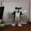 Gray Long Hairy Wolf Mascot Costume Stuffed Animal Cartoon Walking dolls For Adults view 2