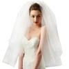 CanB Bridal Wedding Veils Chapel Length 3 Tier Tulle Veil with Comb Bridal Hair Accessories for Women (Ivory) view 1