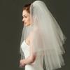 CanB Bridal Wedding Veils Chapel Length 3 Tier Tulle Veil with Comb Bridal Hair Accessories for Women (Ivory) view 3