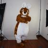 Brown White Rabbit Costume Mascot Costume Plush with Mask for Adult Cosplay view 3