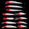 LENPABY 11pcs red Head White Body Bait Suit Mino POA Rock Pencil Mixing Bait Suit Fishing Lures Kit Fishing Tackle Box view 4