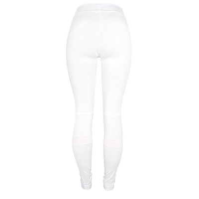 Pumper Joes White Women Fitness Leggings Stretch High Waist Face Pants - L
