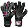 Renegade GK Triton Frenzy Goalie Gloves with Pro-Tek Fingersaves | 3.5+3mm Super Grip & 4mm Duratek | Black & Pink Goal Keeper Gloves (Size 10, Adult, Mens, Roll-Neg. Hybrid Cut, Level 2) view 1