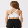 Kurve Girls' Underwear Crop Training Bra, Seamless Racerback Crop Top, UV Protective Fabric UPF 50+ (Made with Love in The USA), Black-White-Cobalt, Small/Medium (Ages 4-8) view 4