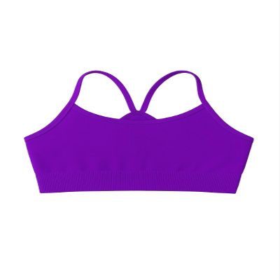 Kurve Girls' Underwear Crop Training Bra, Seamless Racerback Crop Top, UV Protective Fabric UPF 50+ (Made with Love in The USA), Neon Purple, Small/Medium (Ages 4-8)