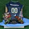 NFL Seattle Seahawks PET GIFT BOX with 2 Licensed DOG TOYS, 1 Logo-engraved NATURAL DOG TREAT, 1 NFL JERSEY, 1 NFL Puppy Training Bells & 1 Car Seatbelt view 1