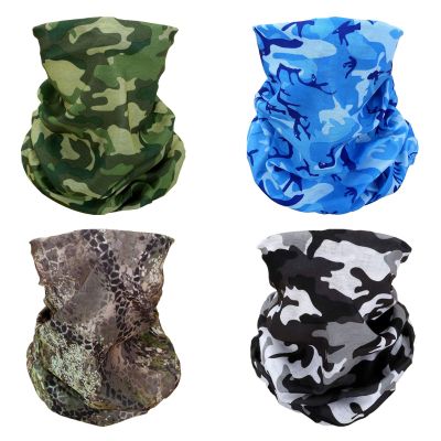 SMEHCF 4 Camo Headband Bandana Balaclava Half Face Mask Shield Head Hair Scarf Neck Gaiter Hat Multipurpose For WoMen Men Breathable Reusable Washable Brown Blue Green Black White Forest