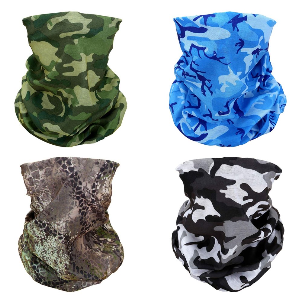 SMEHCF 4 Camo Headband Bandana Balaclava Half Face Mask Shield Head Hair Scarf Neck Gaiter Hat Multipurpose For WoMen Men Breathable Reusable Washable Brown Blue Green Black White Forest