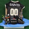 NFL New Orleans Saints PET GIFT BOX with 2 Licensed DOG TOYS, 1 Logo-engraved NATURAL DOG TREAT, 1 NFL JERSEY, 1 NFL Puppy Training Bells & 1 Car Seatbelt view 1