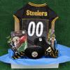 NFL Pittsburgh Steelers PET GIFT BOX with 2 Licensed DOG TOYS, 1 Logo-engraved NATURAL DOG TREAT, 1 NFL JERSEY, 1 NFL Puppy Training Bells & 1 Car Seatbelt view 1