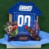 New York Giants PET GIFT BOX with 2 Licensed DOG TOYS, 1 Logo-engraved NATURAL DOG TREAT, 1 NFL JERSEY, 1 Puppy Training Bells & 1 Car Seatbelt view 1