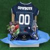 NFL Dallas Cowboys PET GIFT BOX with 2 Licensed DOG TOYS, 1 Logo-engraved NATURAL DOG TREAT, 1 NFL JERSEY, 1 NFL Puppy Training Bells & 1 Car Seatbelt view 1