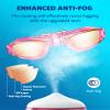 Aegend Swim Goggles, 2 Pack Swimming Goggles No Leaking Adult Men Women Youth, Flexible, Detachable, Mirrored, Pink & Green view 3