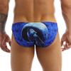 Agoky Mens' 3D Wolf Leopard Printed Underwear Bulge Pouch Bikini Briefs G-String Shorts Blue Medium view 2