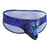 Agoky Mens' 3D Wolf Leopard Printed Underwear Bulge Pouch Bikini Briefs G-String Shorts Blue Medium view 4