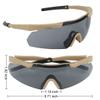 xaegistac Tactical Eyewear 3 Interchangeable Lenses Outdoor Unisex Shooting Glasses (Khaki Frame) view 2
