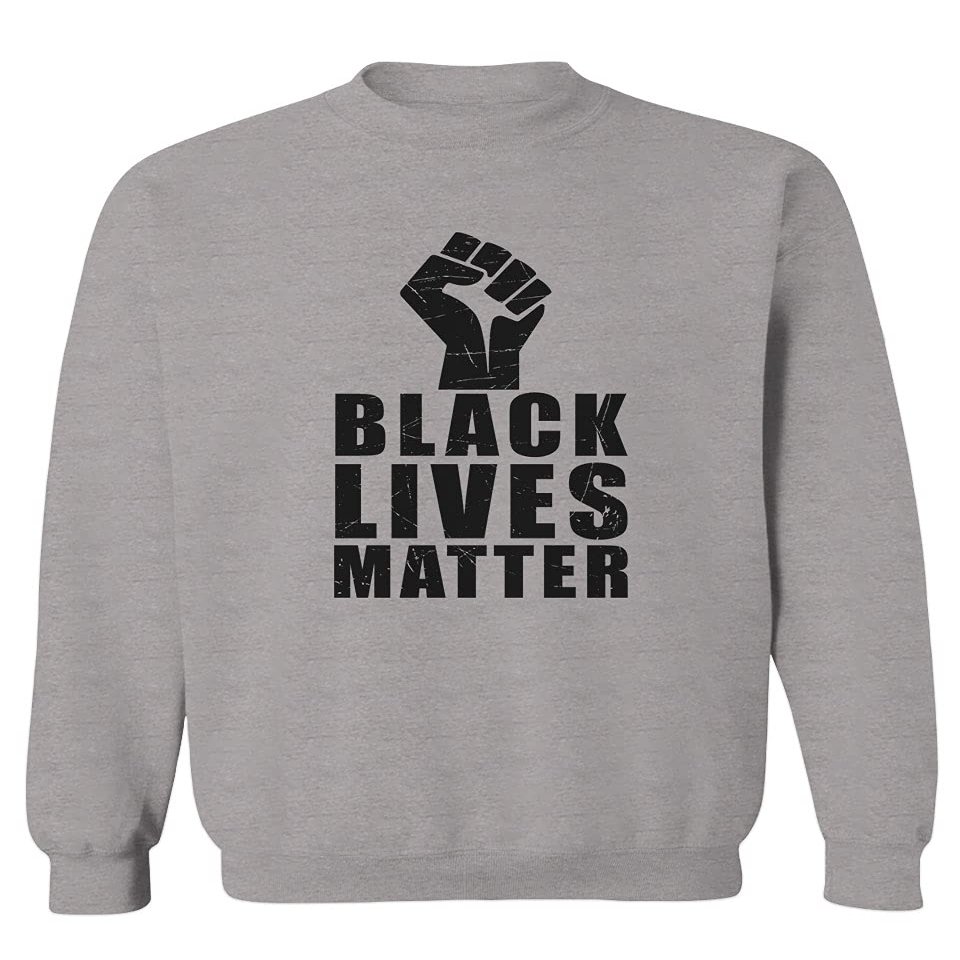 0011. Black Lives Matter Resist JUNEENTH Men's Crewneck Sweatshirt (Light Gray X-Large)