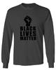 0011. Black Lives Matter Resist JUNEENTH Men's Long Sleeve t Shirt (Characol, 2X Large)