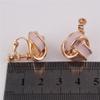GRACE JUN Gold Plated Love Knot Shape Clip on Earrings No Pierced for Women Luxury Screw Clip Earrings (Pink) view 3