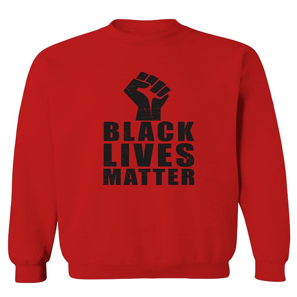 0011. Black Lives Matter Resist JUNEENTH Men's Crewneck Sweatshirt (Red, X-Large)