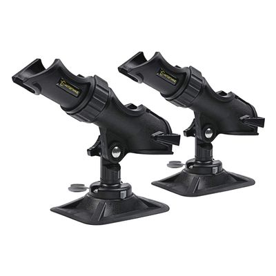 Hitorhike Fishing Rod Holder Universal Fit Kit with Mount Allows for 360-degree Adjustment Kayak Fishing Boat Rod Holder (Fishing Rod Holder x2+Rib Mount x2)