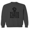 0011. Black Lives Matter Resist JUNEENTH Men's Crewneck Sweatshirt (Characol Small) view 1
