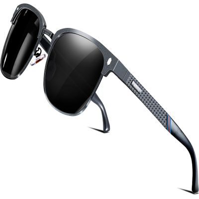 ATTCL Men's Driving Polarized Rimless Sunglasses Al-Mg Metal Frame Ultra Light 8-188 Gray