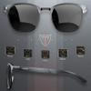 ATTCL Men's Driving Polarized Rimless Sunglasses Al-Mg Metal Frame Ultra Light 8-188 Gray view 3
