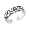 AeraVida Peaceful Olive Branch Leaf Wrap Band .925 Sterling Silver Toe Ring or Pinky Ring | Minimalist Toe or Pinky Ring | Adjustable Sterling Silver Toe Ring for Women view 1