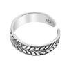 AeraVida Peaceful Olive Branch Leaf Wrap Band .925 Sterling Silver Toe Ring or Pinky Ring | Minimalist Toe or Pinky Ring | Adjustable Sterling Silver Toe Ring for Women view 2
