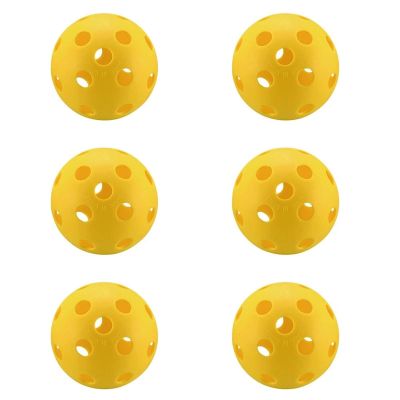A&L Pickleball Balls, New Concept True Flight Design 26 Hole Indoor Pickleball Balls Set of 6, for Outdoor or Indoor (indoor-26holes-yellow)