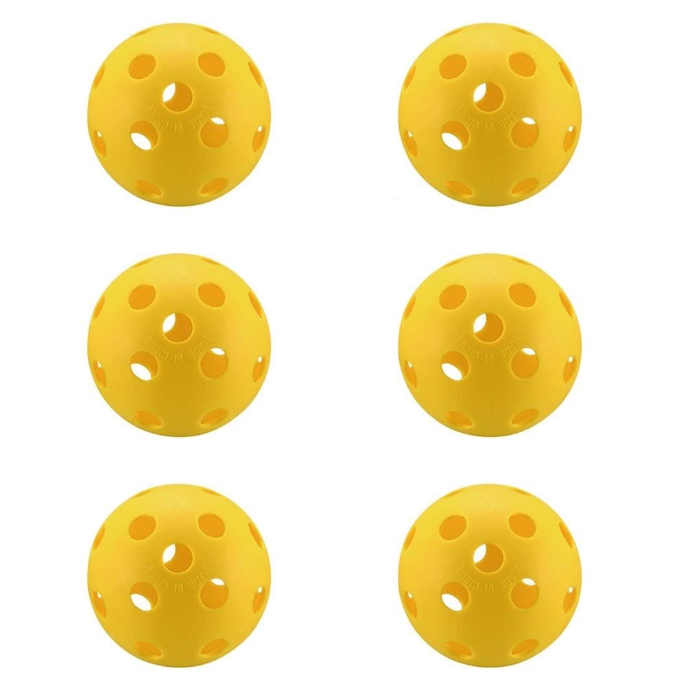A&L Pickleball Balls, New Concept True Flight Design 26 Hole Indoor Pickleball Balls Set of 6, for Outdoor or Indoor (indoor-26holes-yellow)