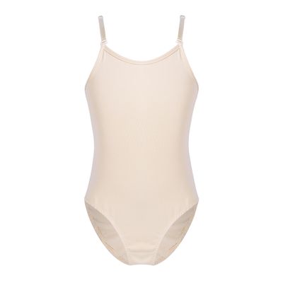 YiZYiF Big Girls' Camisole Tank Gymnastics Ballet Underwear Leotards with Adjustable Nude+Clear Straps Nude 10-12